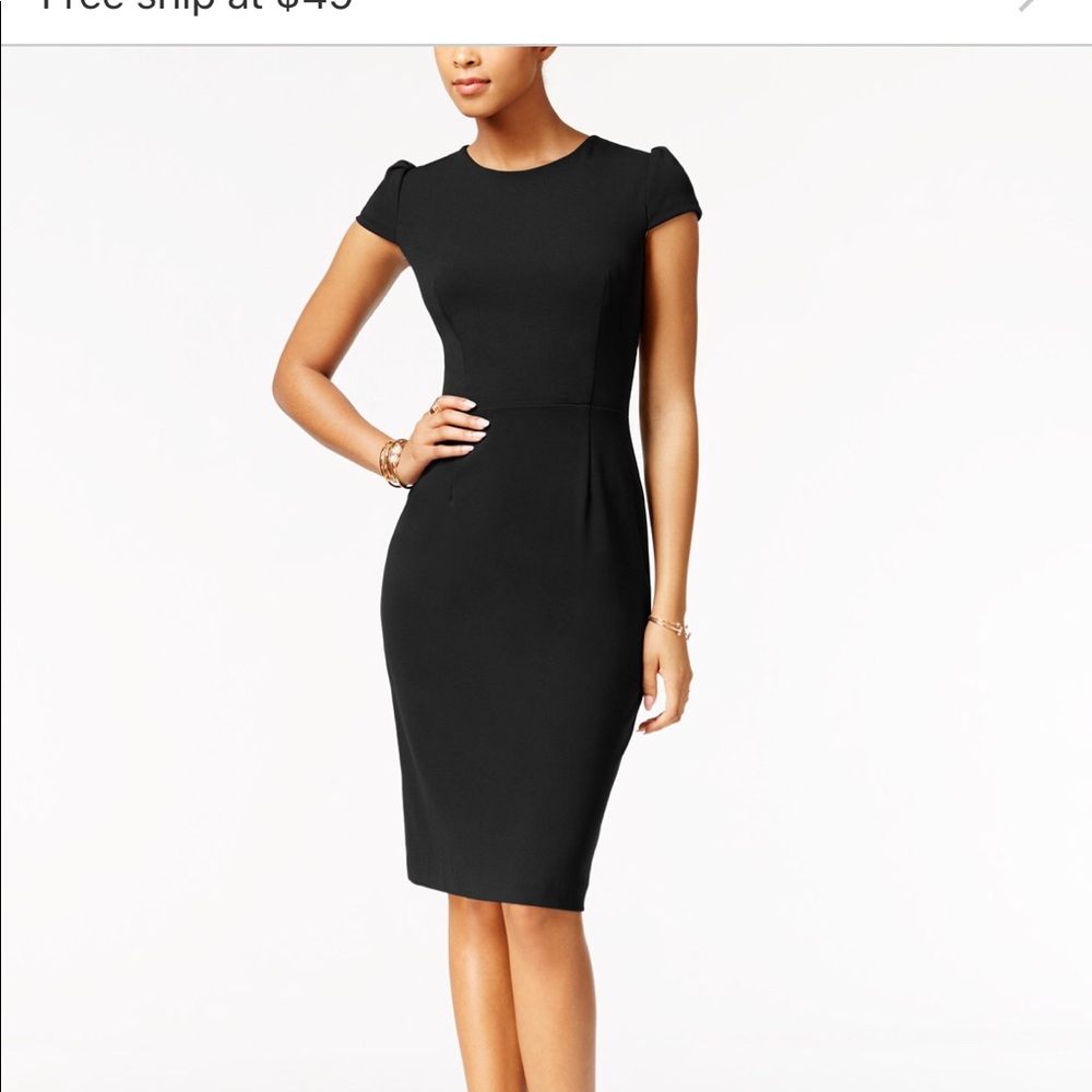 Betsey Johnson cap sleeve black dress